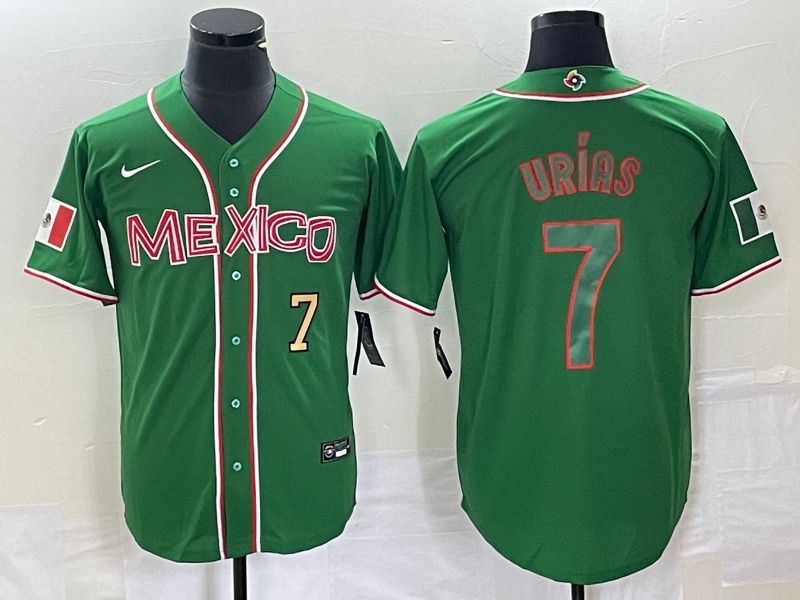 Men 2023 World Cub Mexico #7 Urias Green green Nike MLB Jersey5